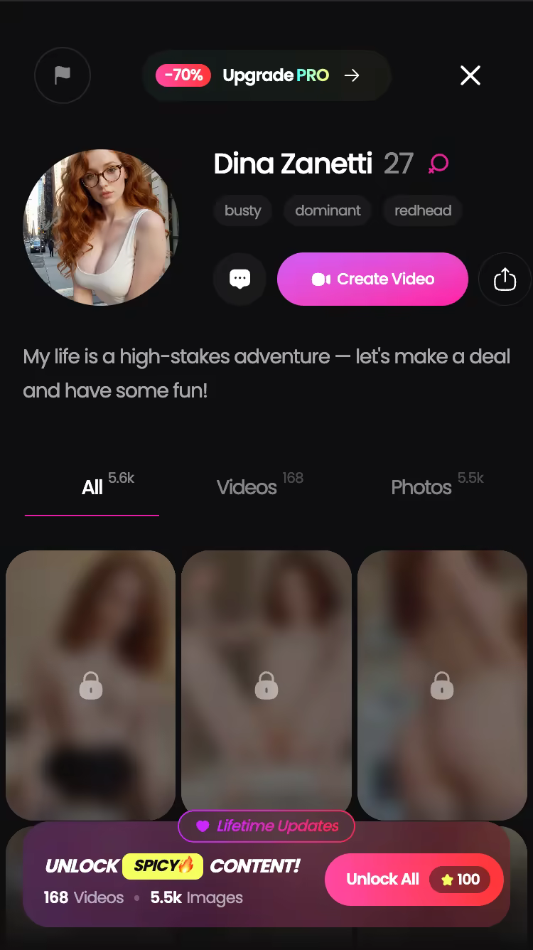 Un profil GoLove sur mobile avec ses onglets Vidéos et Photos